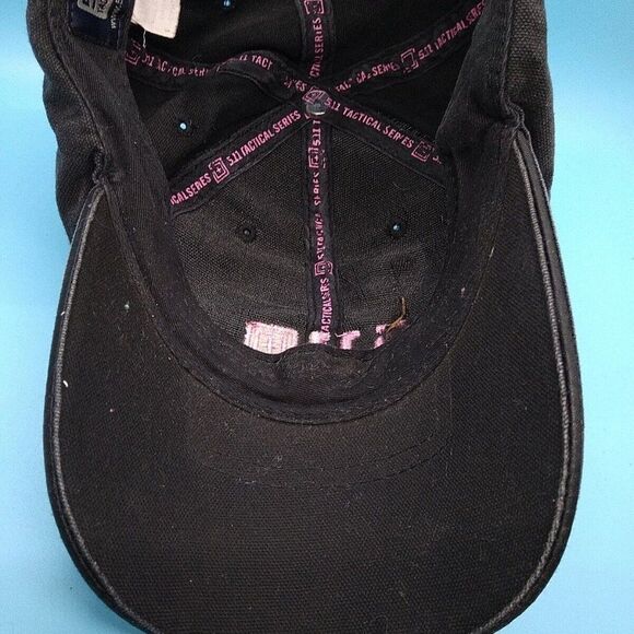 5.11 Tactical Pink Logo 2010 Scope Strap Back Black Baseball Cap Hat Adjustable - Picture 6 of 6